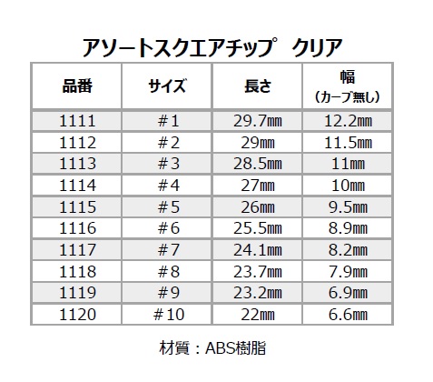 アソートスクエアチップ クリア